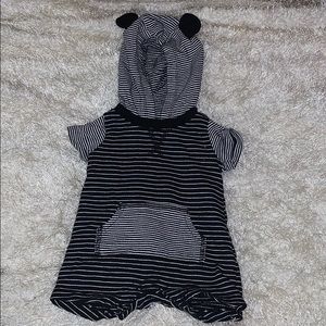 3 month - Unisex Black and white Bear jumpsuit
